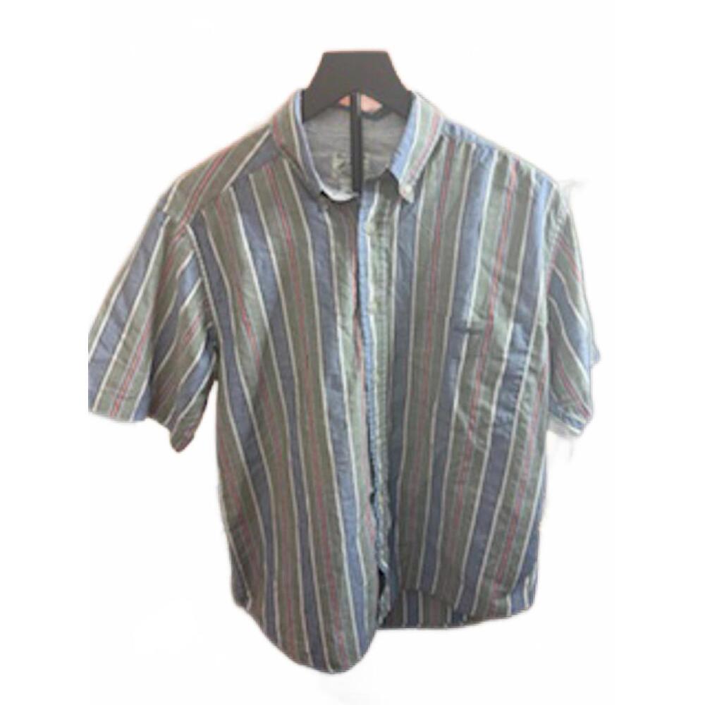 Brittania‎ Shirt Medium Stripe Short Sleeve Casual 90s Vintage Men's Excellent